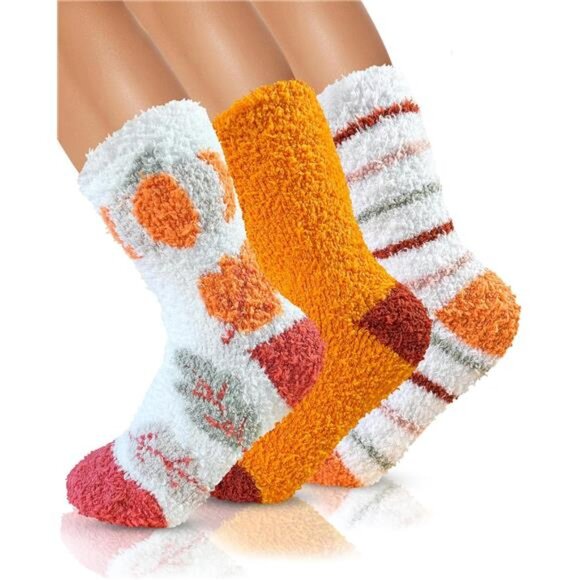 72-Needle‎ Super Warm Fuzzy Socks Fall Autumn Thanksgiving Gifts, Cozy Fluffy - Picture 1 of 7